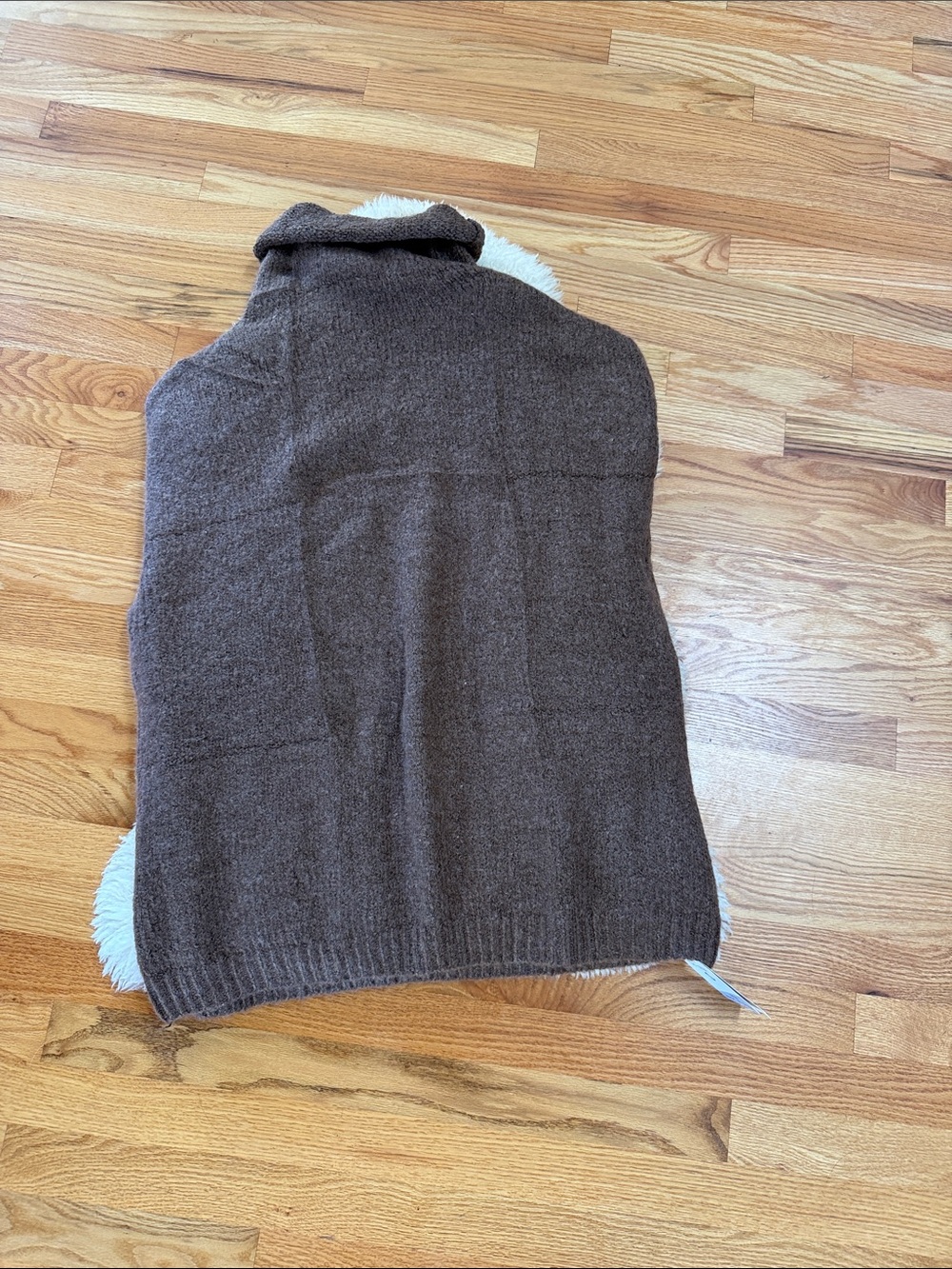 Women’s Oversized Brown Knit Sweater Vest